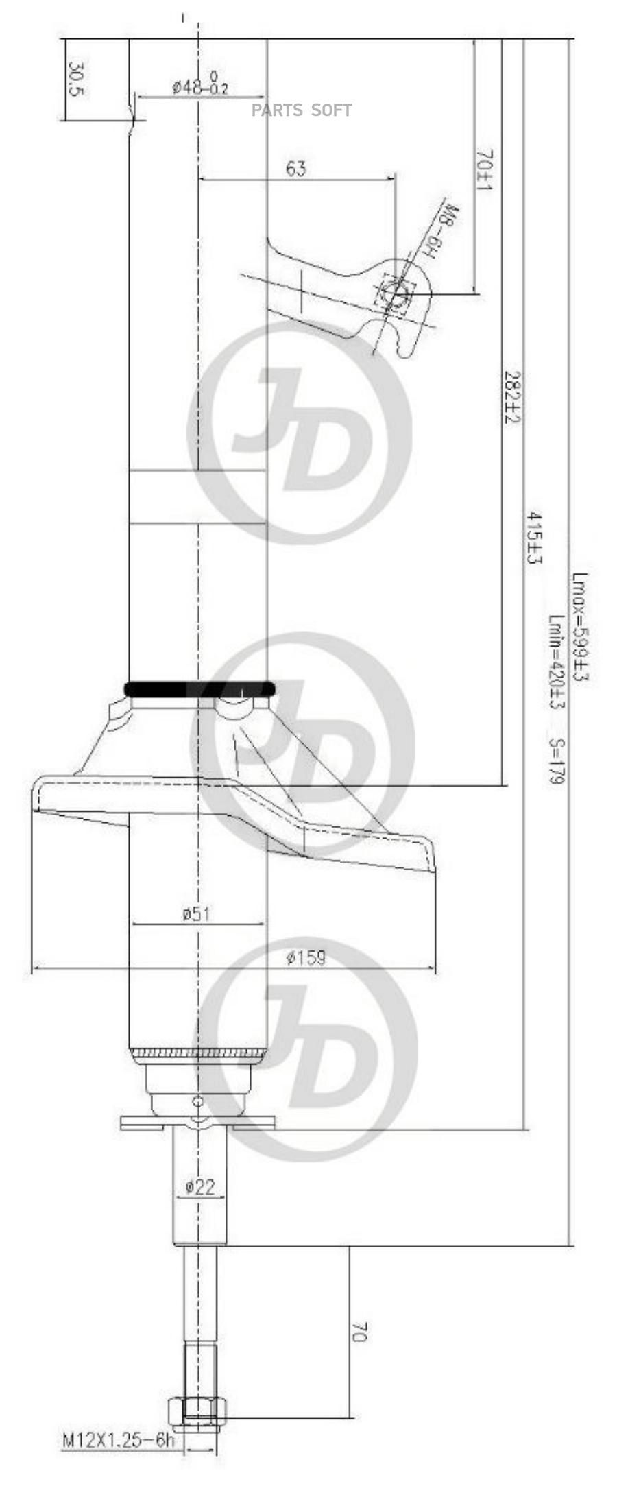 

Стойка Газомасляная Передняя Правая /334243/ Just Drive арт. JAS0212