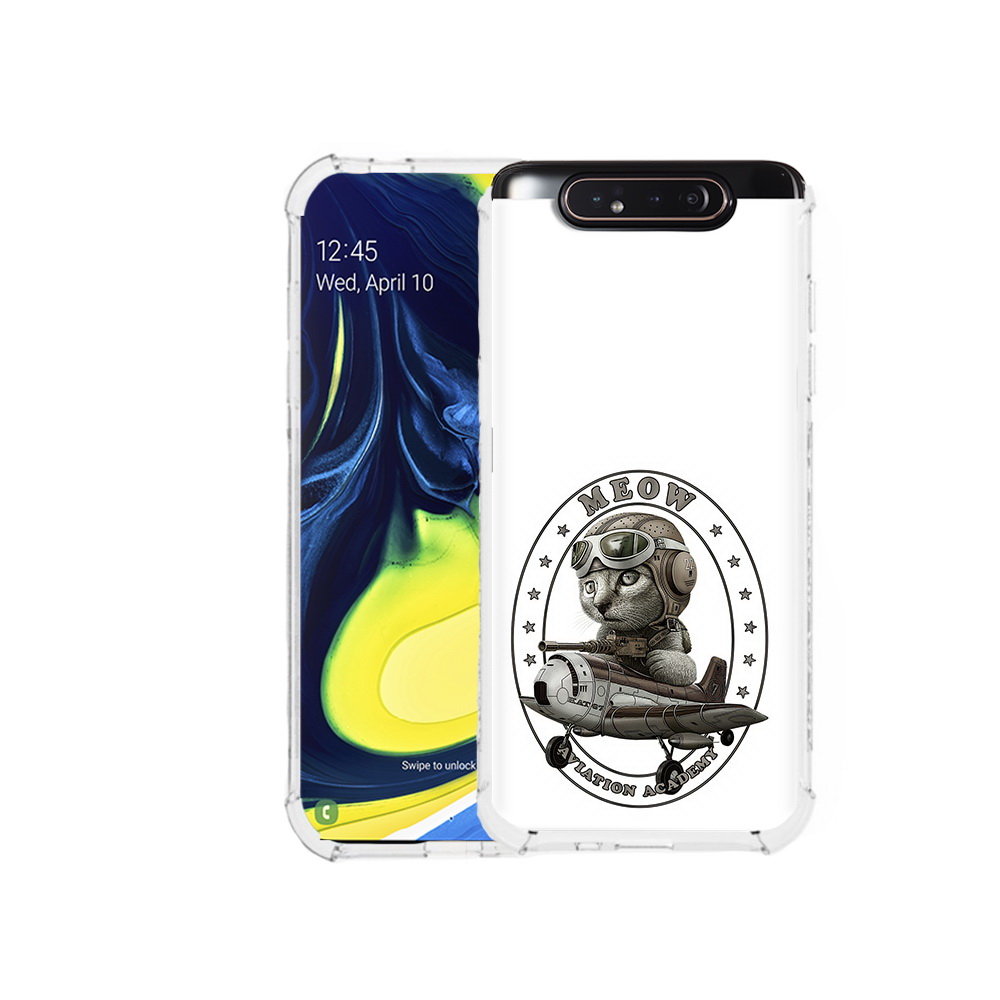 

Чехол MyPads Tocco для Samsung Galaxy A80 кот в самолете (PT128473.599.395), Прозрачный, Tocco