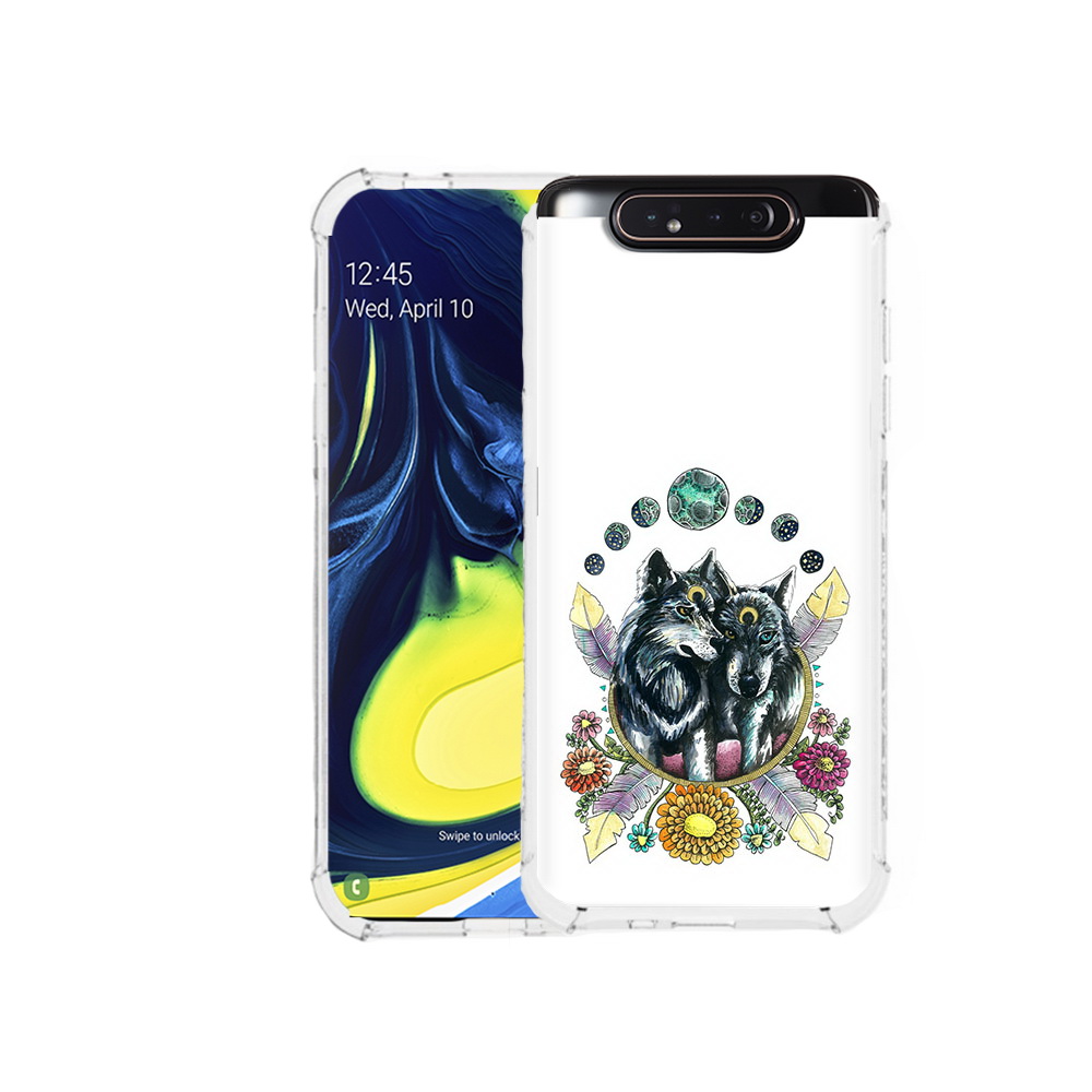 

Чехол MyPads Tocco для Samsung Galaxy A80 красивые волки абстракция (PT128473.599.408), Прозрачный, Tocco