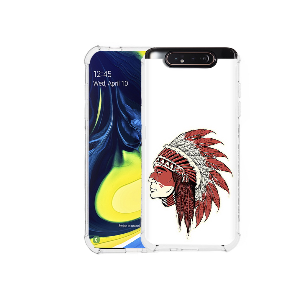 

Чехол MyPads Tocco для Samsung Galaxy A80 красный индеец (PT128473.599.411), Прозрачный, Tocco