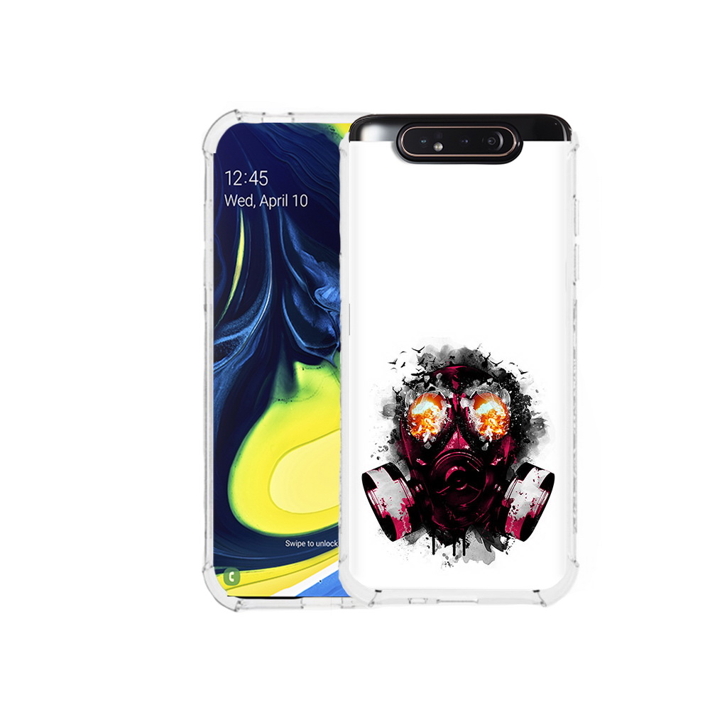 

Чехол MyPads Tocco для Samsung Galaxy A80 красный противогаз (PT128473.599.412), Прозрачный, Tocco