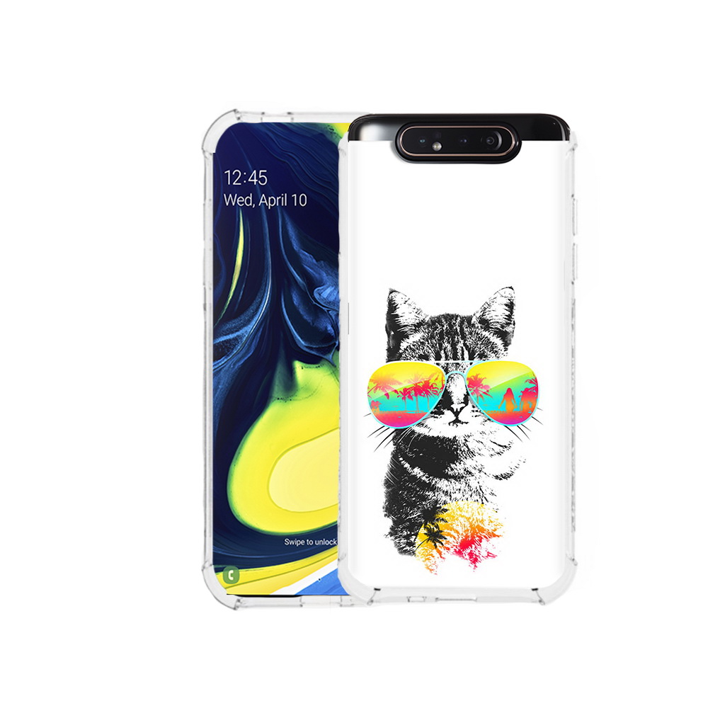 

Чехол MyPads Tocco для Samsung Galaxy A80 крутой кот (PT128473.599.425), Прозрачный, Tocco