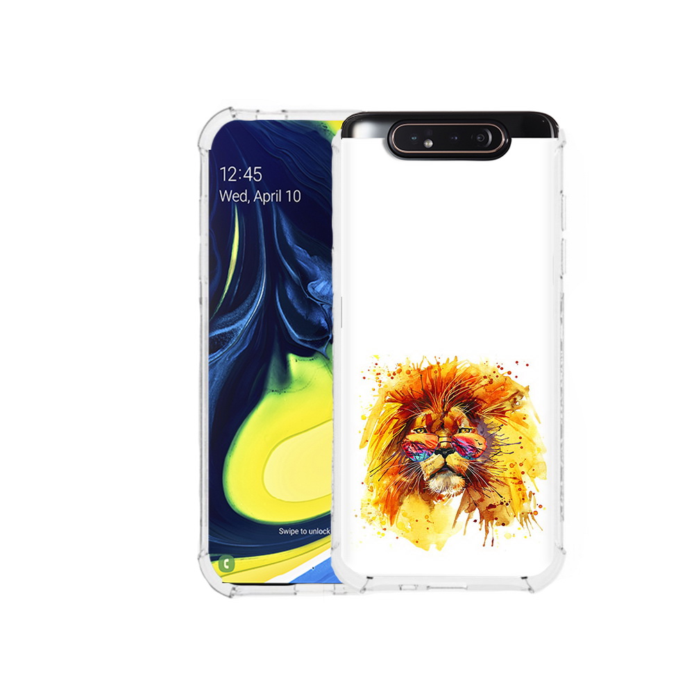 

Чехол MyPads Tocco для Samsung Galaxy A80 лев в очках (PT128473.599.436), Прозрачный, Tocco