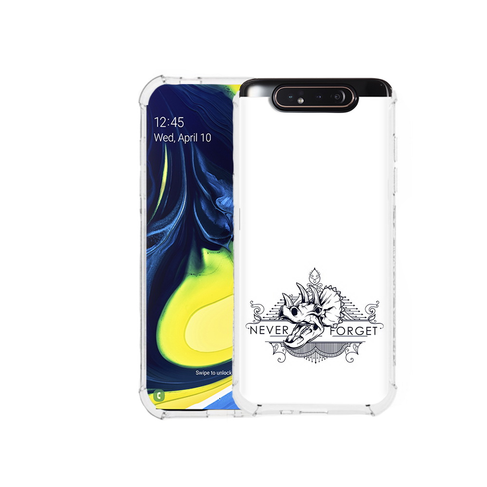 

Чехол MyPads Tocco для Samsung Galaxy A80 логотип носорога никогда не забуду, Прозрачный, Tocco