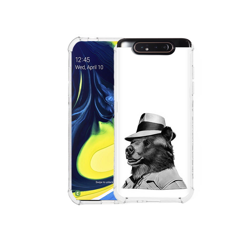 Чехол MyPads Tocco для Samsung Galaxy A80 медведь в шляпе (PT128473.599.465)