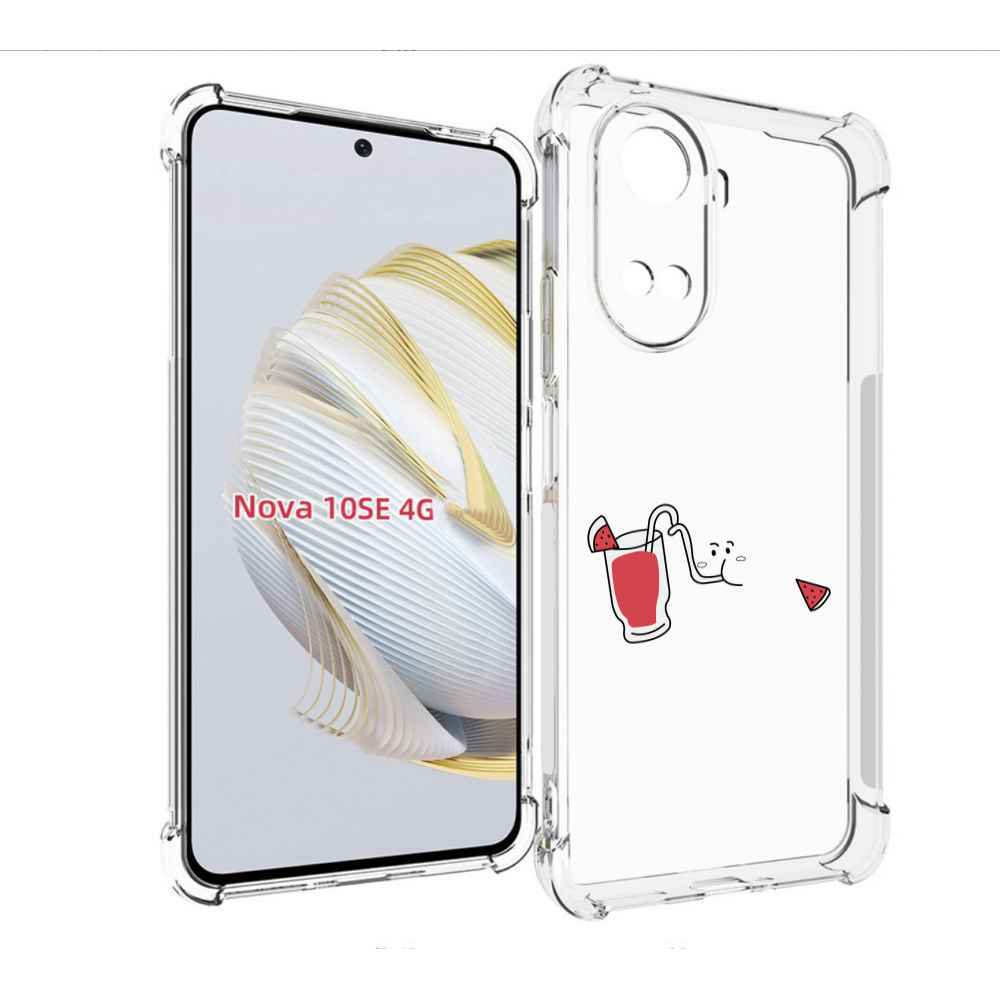 

Чехол MyPads арбузный-напиток для Huawei Nova 10 SE, Прозрачный, Tocco