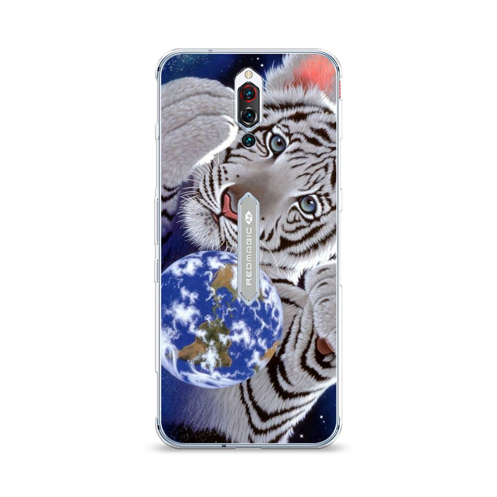 

Чехол на ZTE RedMagic 5S "Тигренок и Земля", Синий;белый;черный, 134250-1