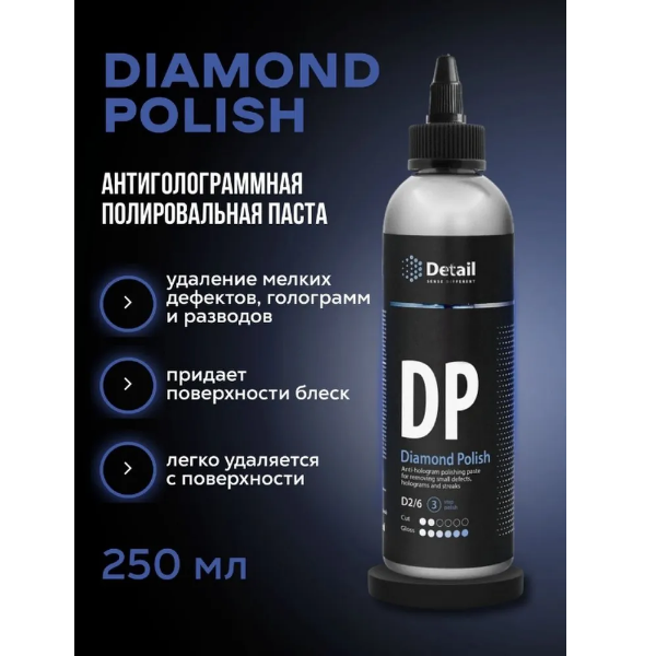 

Антиголограммная полировальная паста DP "Diamond Polish" 250 мл DETAIL DT0376