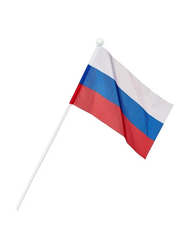 Флаг COSY Триколор без герба 30х40 см с флагштоком