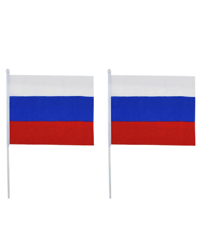 Флаг COSY Триколор без герба 30х40 см с флагштоком набор 2 шт