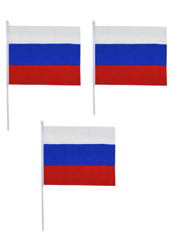 

Флаг COSY Триколор без герба 30х40 см с флагштоком набор 3 шт, ЮВ_А1-83А-ФЛ30х40