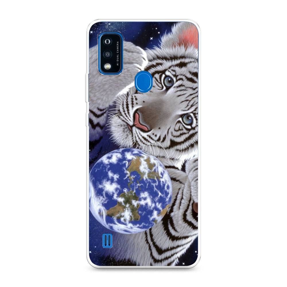 

Чехол на ZTE Blade A51 Тигренок и Земля, Синий;белый;черный, 134550-1