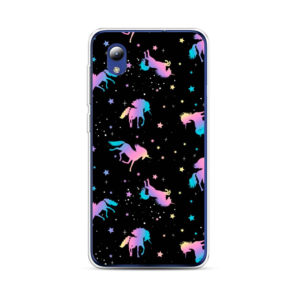

Чехол на ZTE Blade A3 2019Единороги градиент, Черный;розовый;голубой, 134750-1