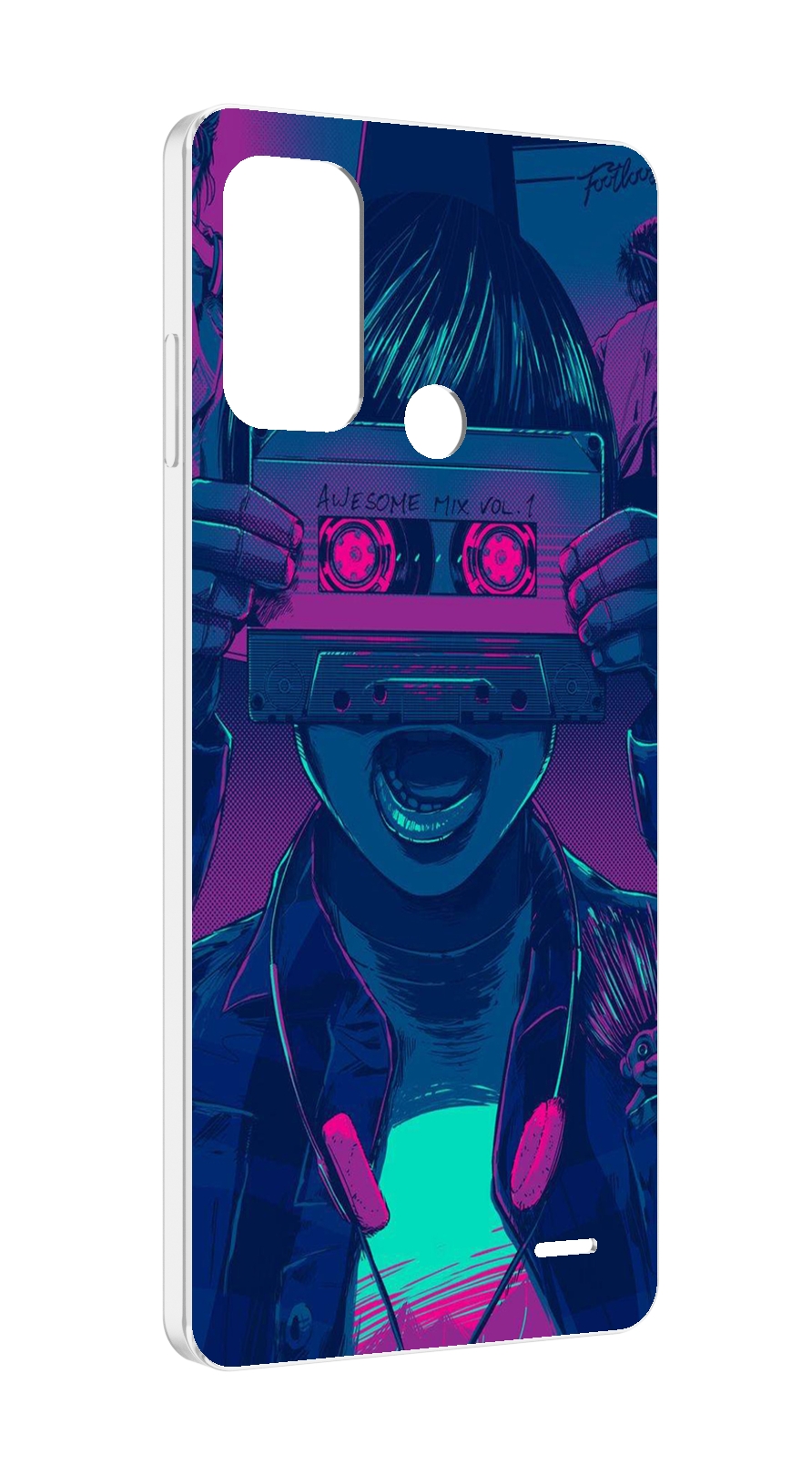 

Чехол MyPads киберпанк с кассетой для ZTE Blade A52, Прозрачный, Tocco