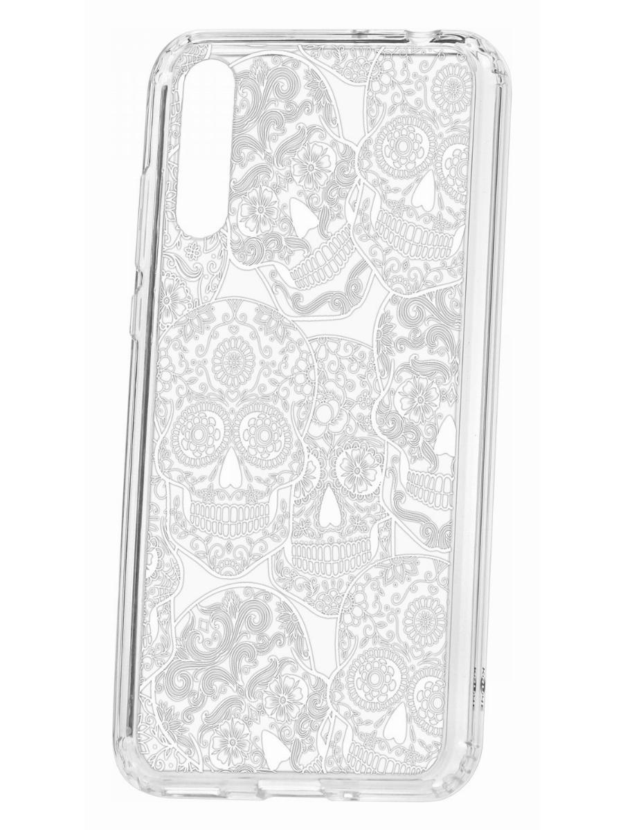 фото Чехол для huawei y8p kruche print skull white кruче