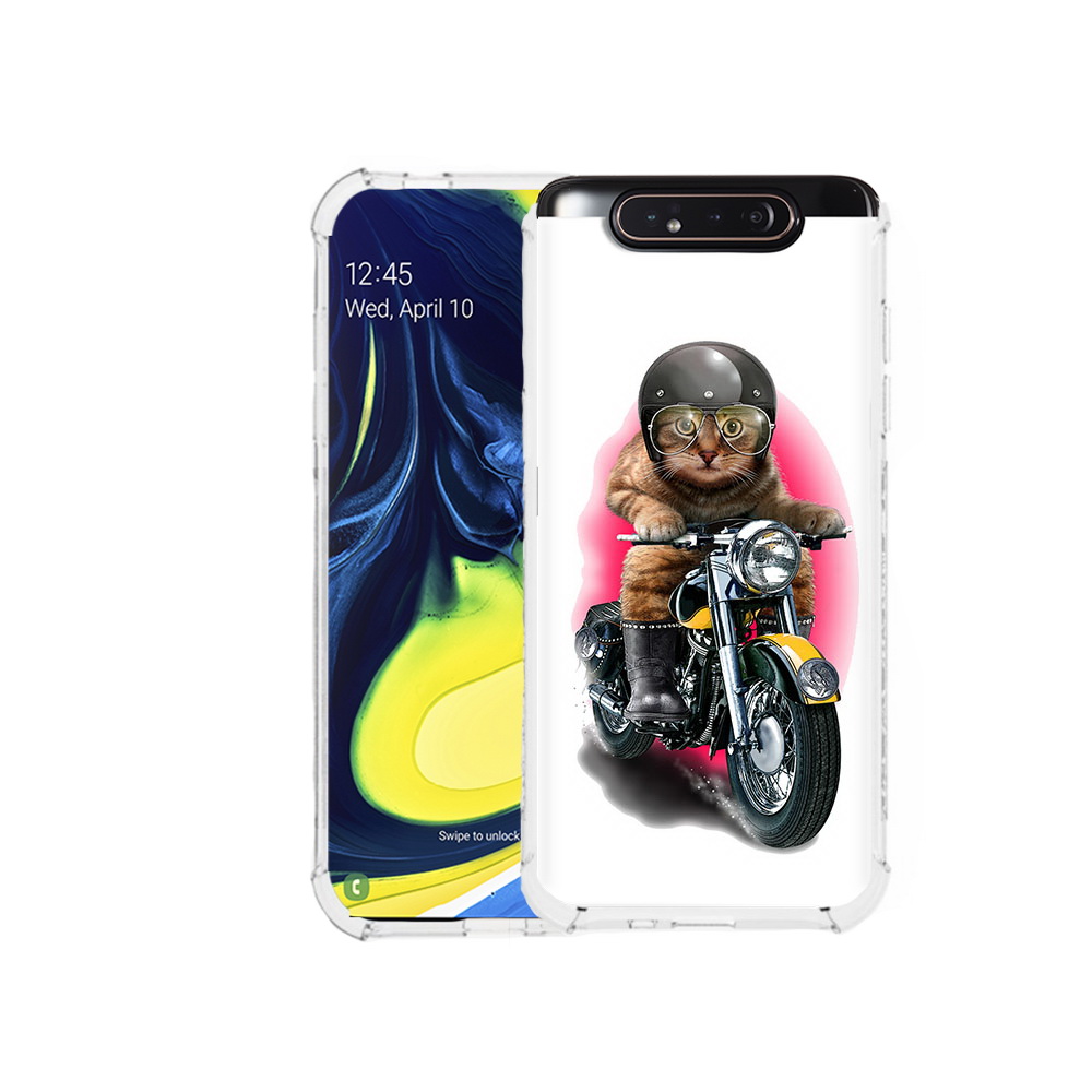 

Чехол MyPads Tocco для Samsung Galaxy A80 мото-кот (PT128473.599.485), Прозрачный, Tocco