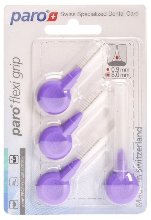 фото Цилиндрические мягкие ершики 8 мм фиолетовый spokar paro flexi grip 4 шт
