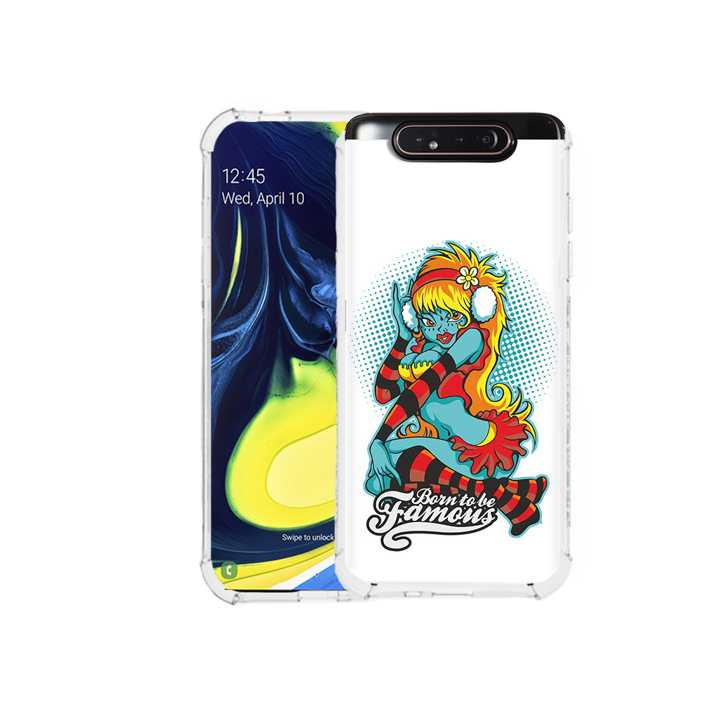 

Чехол MyPads Tocco для Samsung Galaxy A80 нарисованная девушка в наушниках, Прозрачный, Tocco