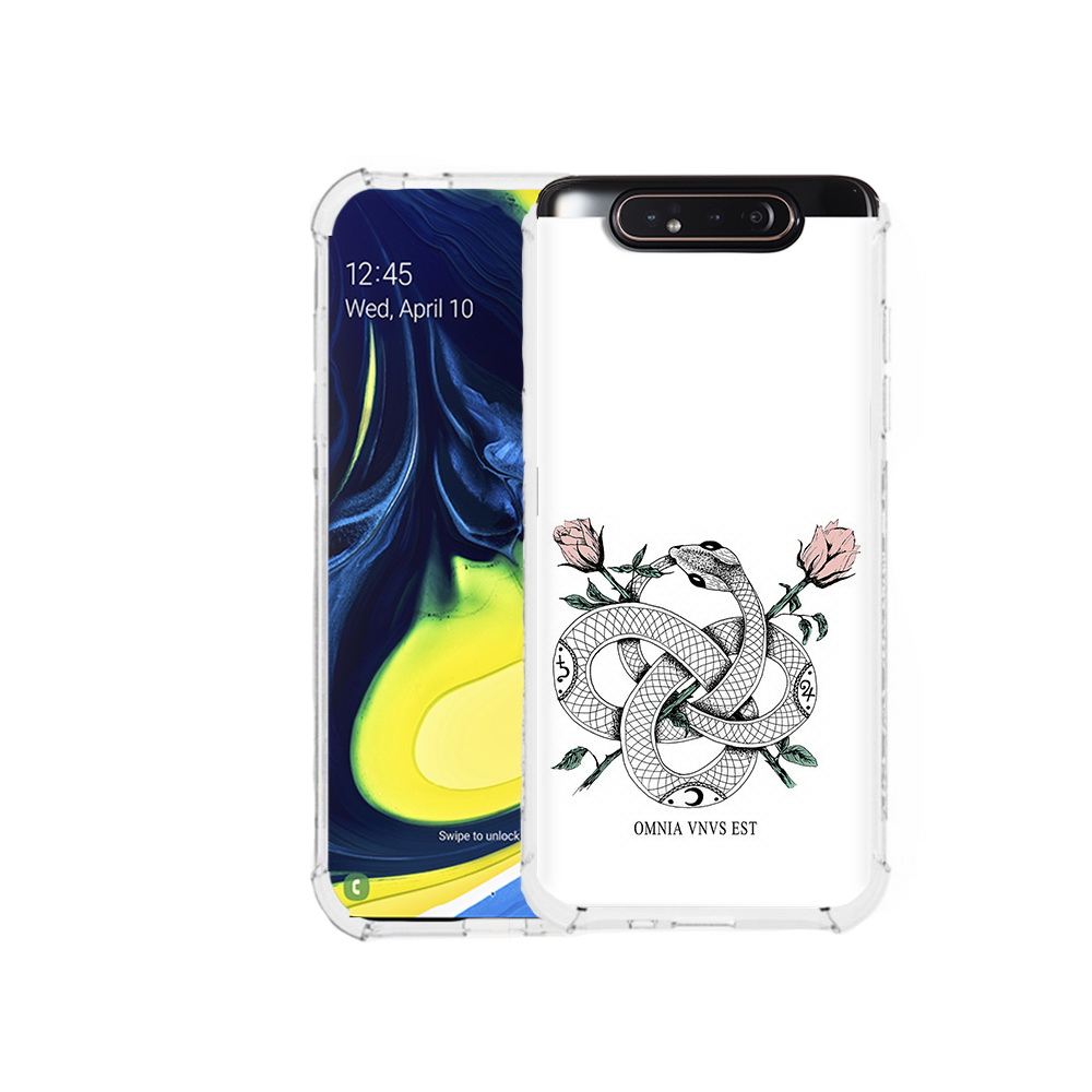 

Чехол MyPads Tocco для Samsung Galaxy A80 нарисованная змея абстракция (PT128473.599.502), Прозрачный, Tocco