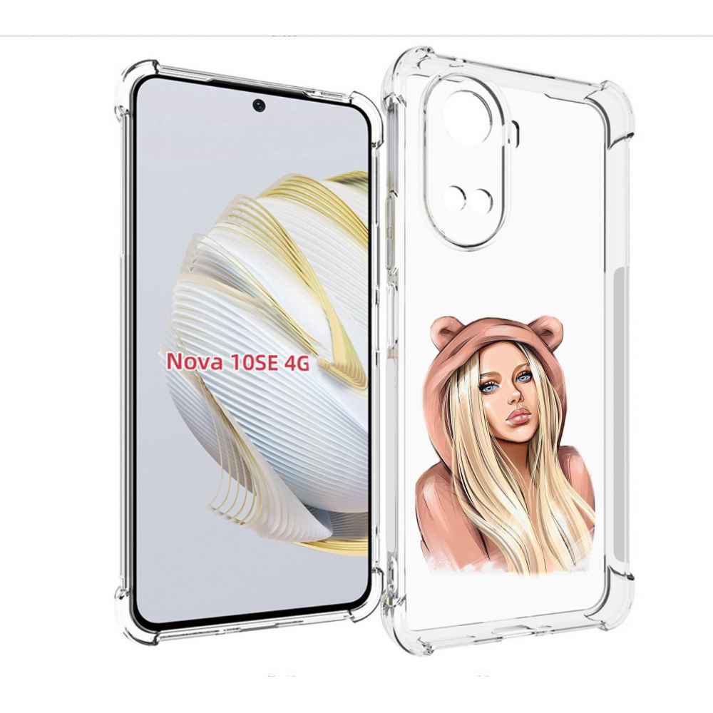 

Чехол MyPads блондинка-в-капюшоне женский для Huawei Nova 10 SE, Прозрачный, Tocco