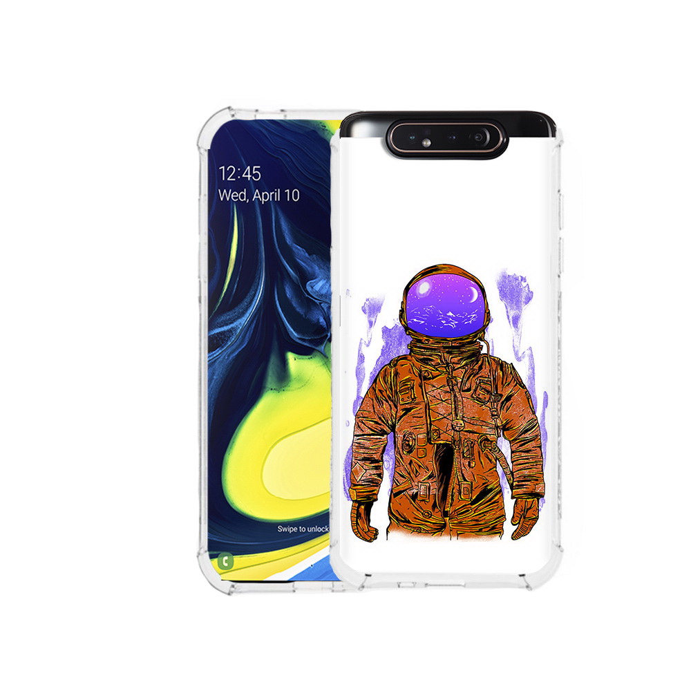 

Чехол MyPads Tocco для Samsung Galaxy A80 нарисованный мужчина в скафандре, Прозрачный, Tocco