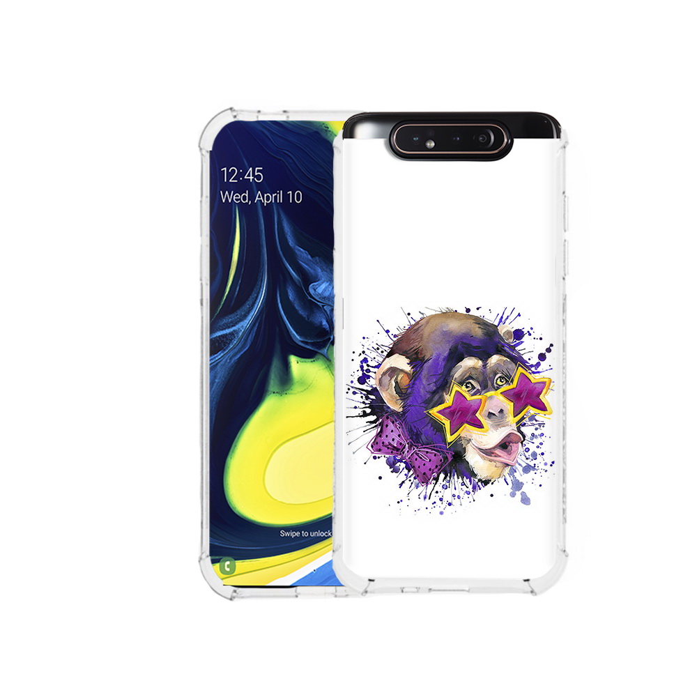

Чехол MyPads Tocco для Samsung Galaxy A80 обезьяна в очках (PT128473.599.524), Прозрачный, Tocco