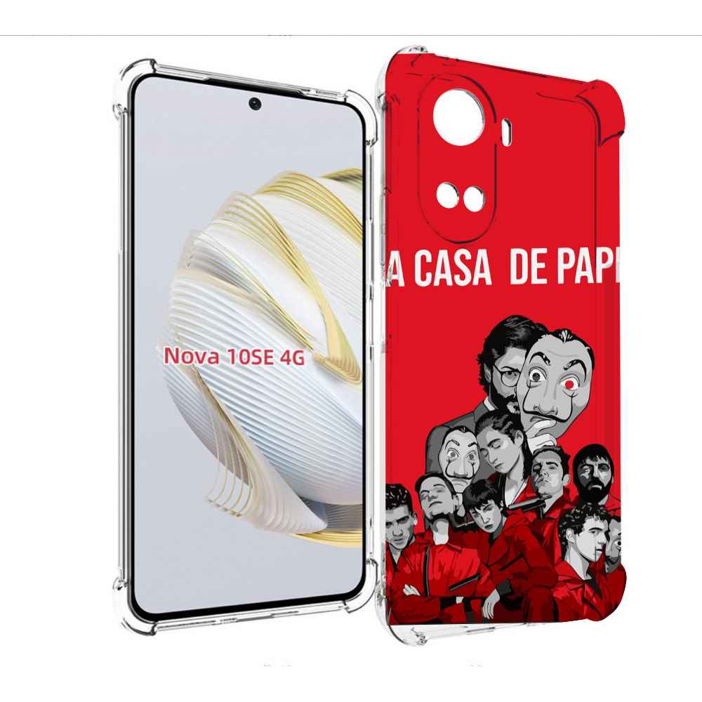 

Чехол MyPads бумажный-дом-команда для Huawei Nova 10 SE, Прозрачный, Tocco