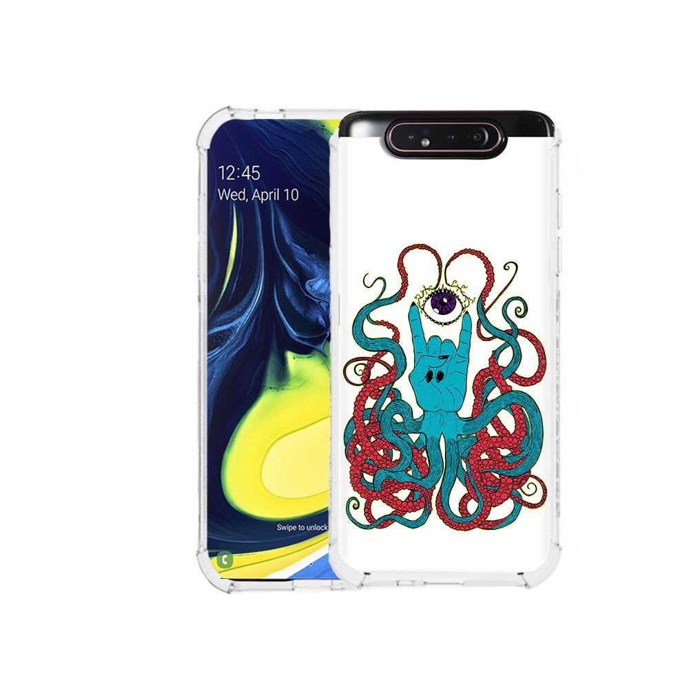 

Чехол MyPads Tocco для Samsung Galaxy A80 осьминог-рука абстракция (PT128473.599.530), Прозрачный, Tocco