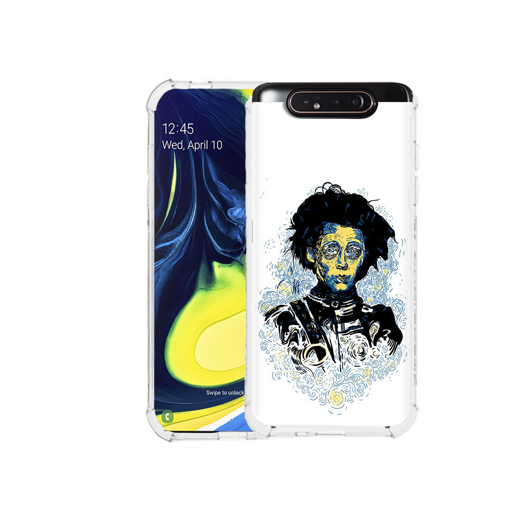 

Чехол MyPads Tocco для Samsung Galaxy A80 парень черно-белый абстракция (PT128473.599.535), Прозрачный, Tocco