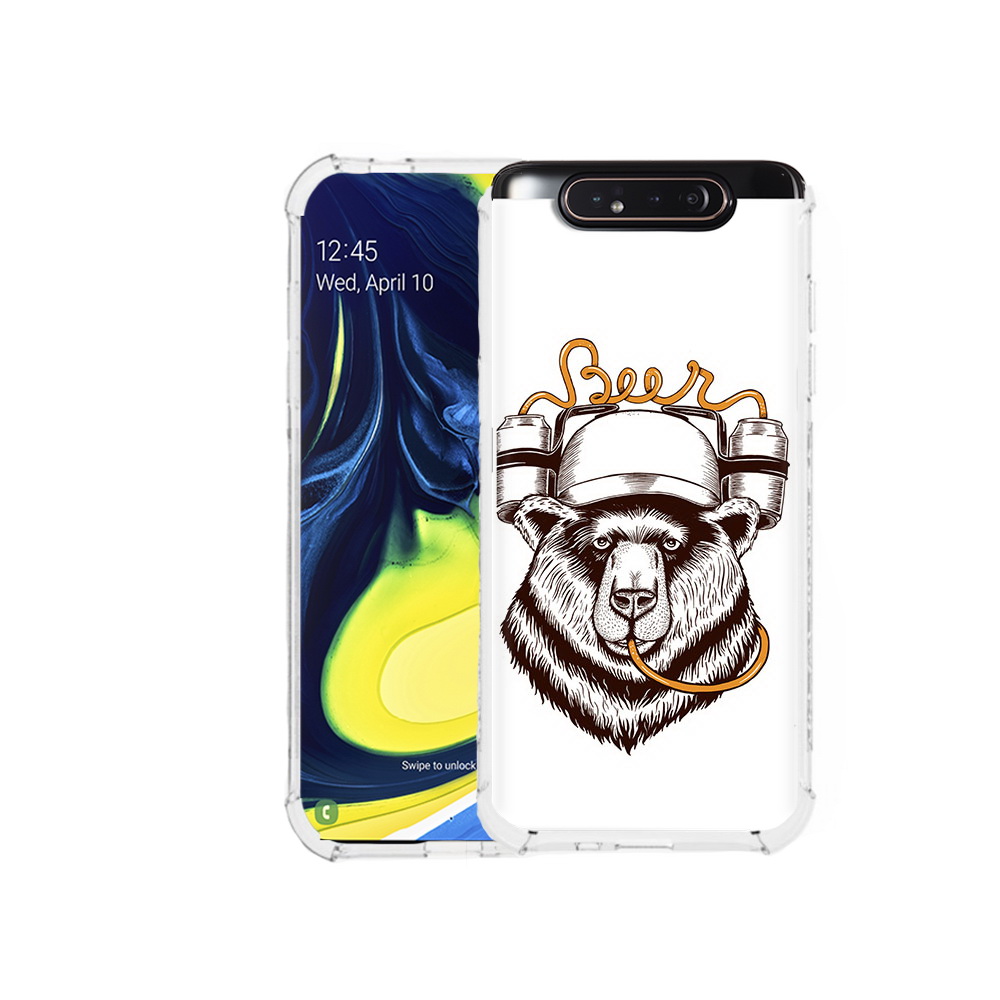 

Чехол MyPads Tocco для Samsung Galaxy A80 пивной медведь (PT128473.599.538), Прозрачный, Tocco