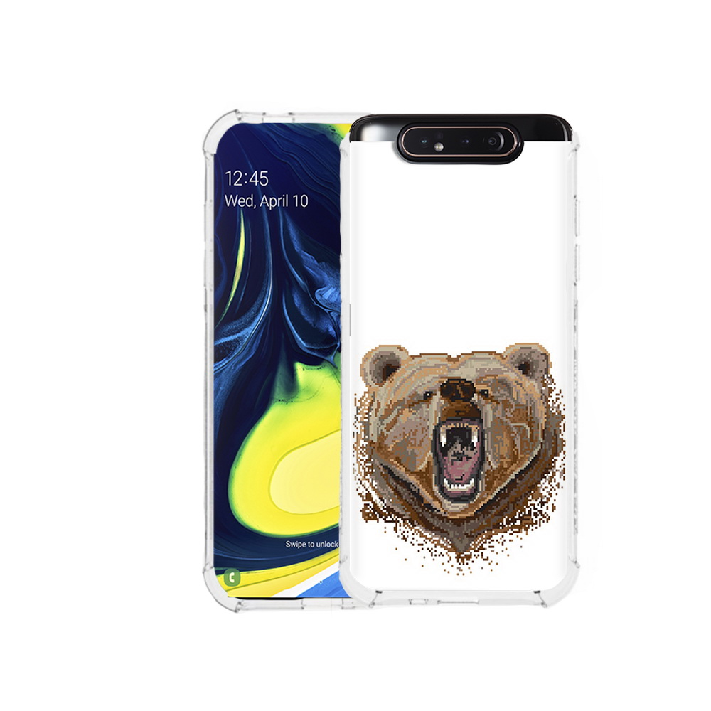 

Чехол MyPads Tocco для Samsung Galaxy A80 пиксельный медведь (PT128473.599.539), Прозрачный, Tocco