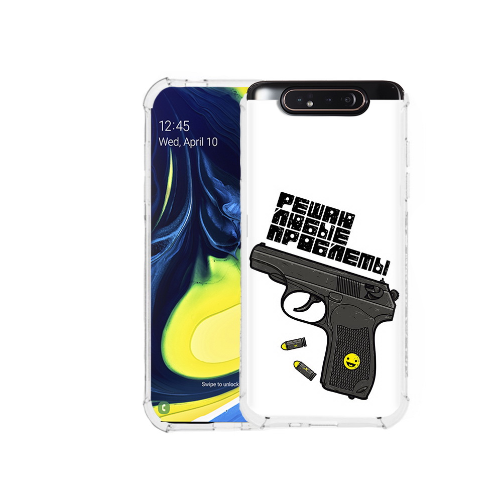 

Чехол MyPads Tocco для Samsung Galaxy A80 пистолет против проблем (PT128473.599.542), Прозрачный, Tocco