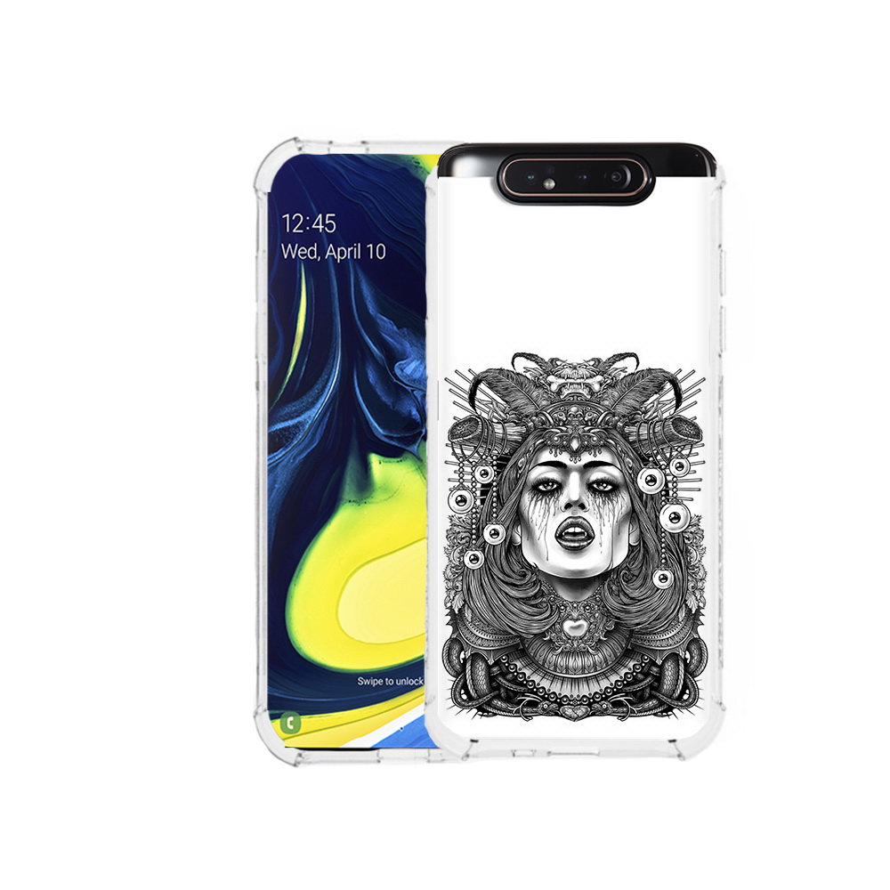 

Чехол MyPads Tocco для Samsung Galaxy A80 портрет девушки черно белый (PT128473.599.551), Прозрачный, Tocco