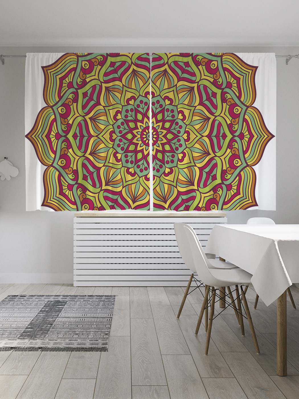 

Шторы с фотопечатью JoyArty "Индийская мандала" из сатена, 290х180 см