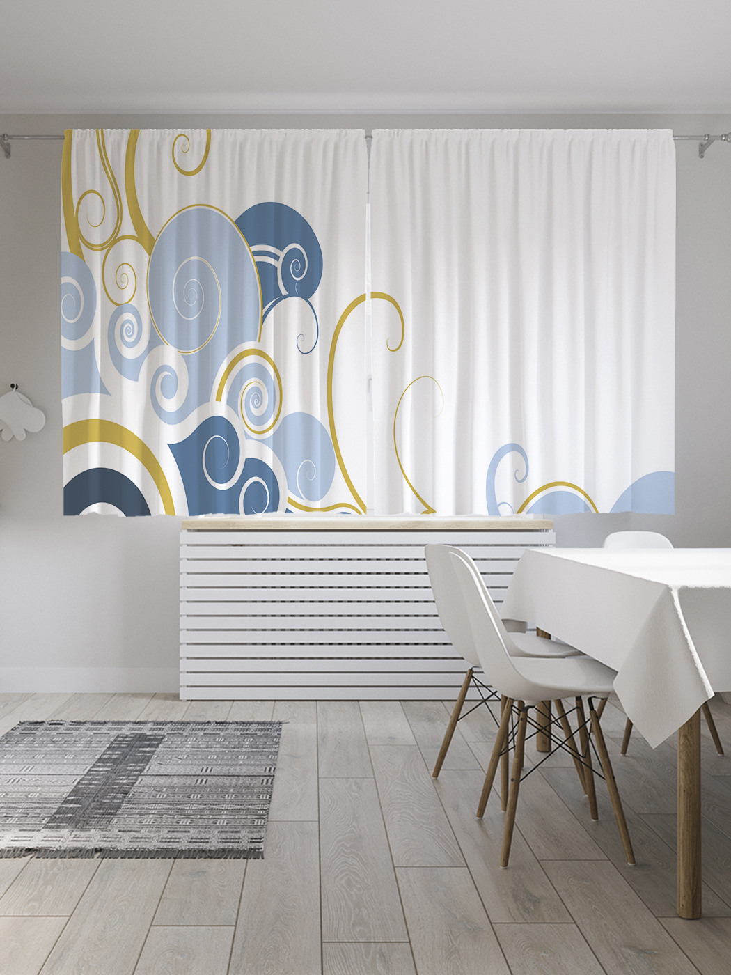 

Шторы с фотопечатью JoyArty "Геометрические волны" из сатена, 290х180 см