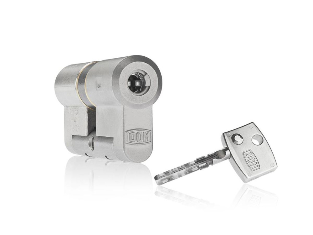 Цилиндр DOM Diamant ключ-ключ (размер 37х32 мм) - Никель
