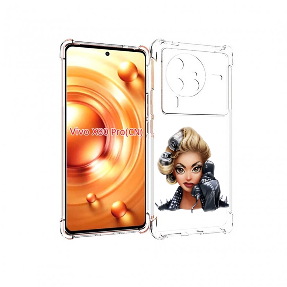 

Чехол MyPads девушка-смайлик-с-телефоном женский для Vivo X80 PRO, Прозрачный, Tocco