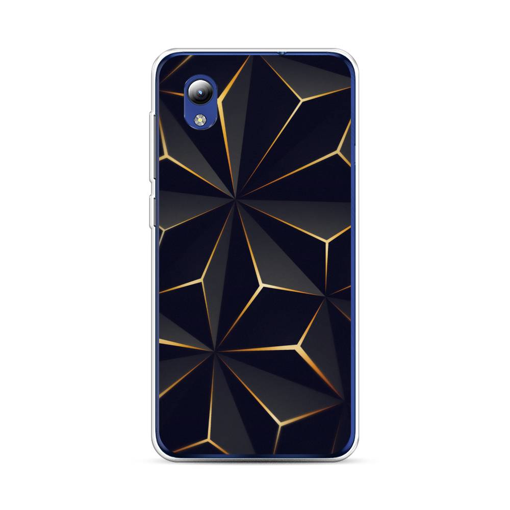

Чехол на ZTE Blade A3 2019Черные полигоны, Золотистый;черный, 134750-3