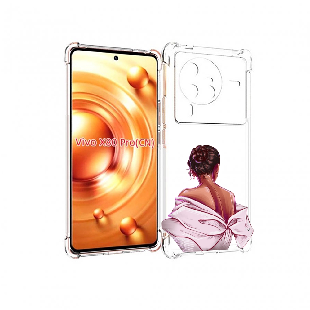 

Чехол MyPads девушка-со-спины женский для Vivo X80 Pro, Прозрачный, Tocco