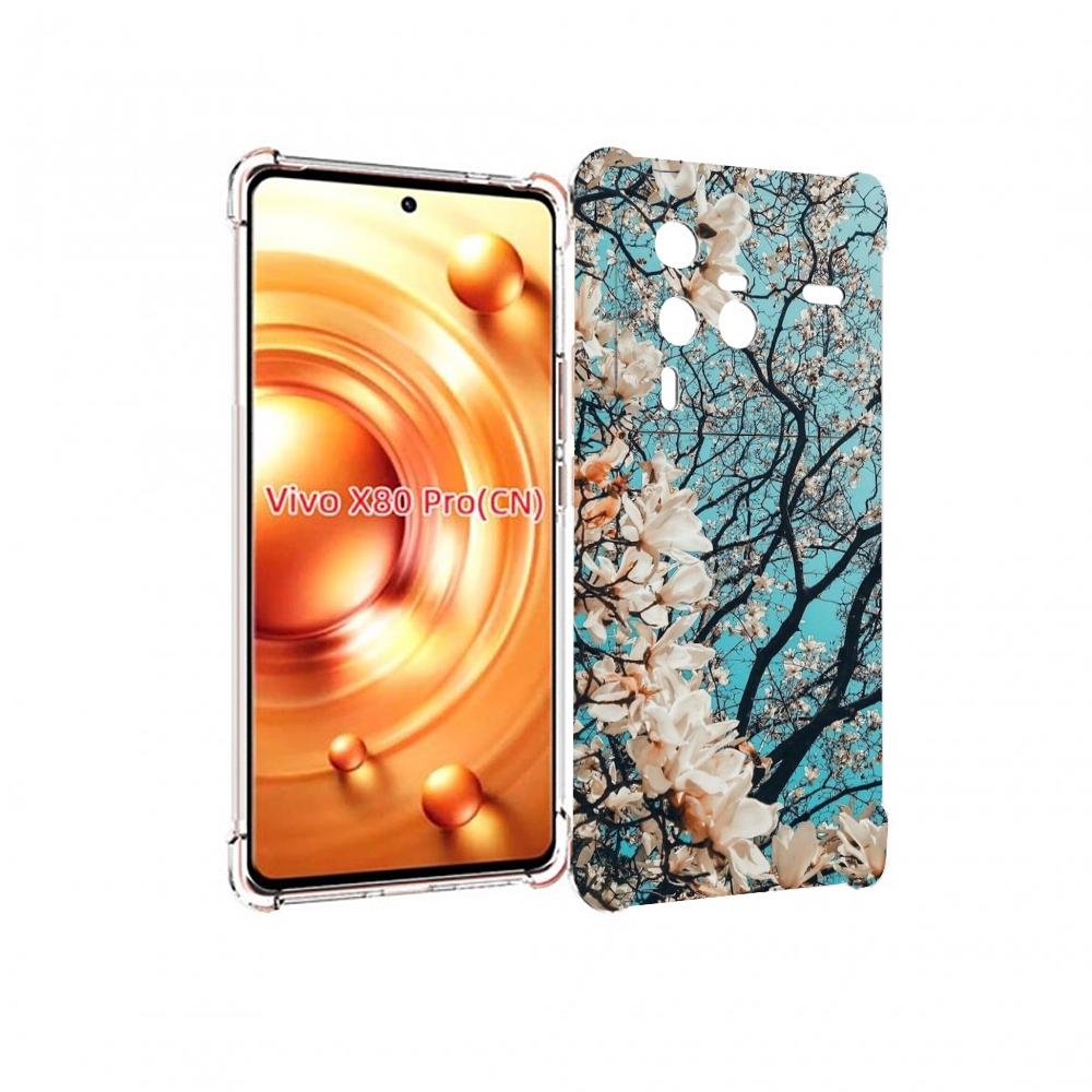 

Чехол MyPads дерево-с-цветочками для Vivo X80 Pro, Прозрачный, Tocco