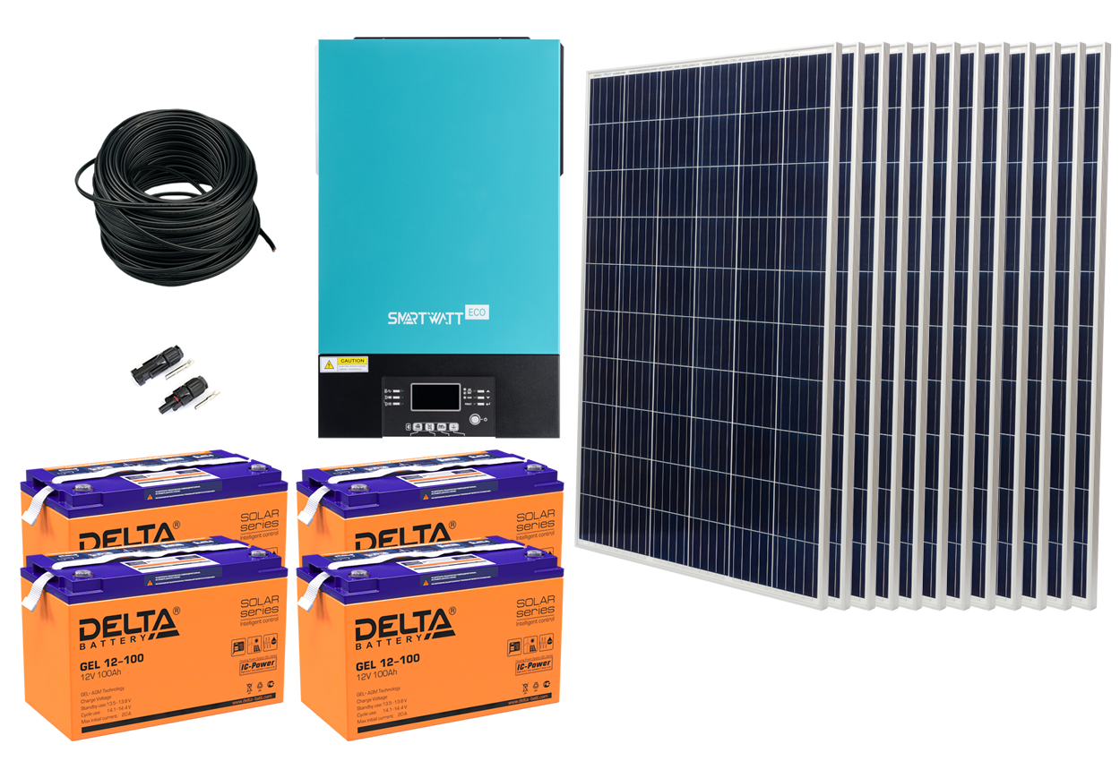 

Солнечная электростанция 23.5 кВт*ч в сутки ECO GEL 2022 с крепежом, SS23.5kVtECOGEL2022