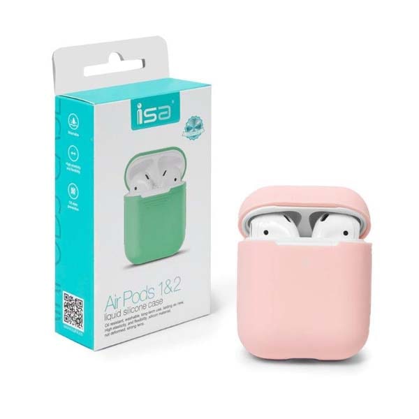Чехол ISA Airpods Silicon Case 1/2  Pink