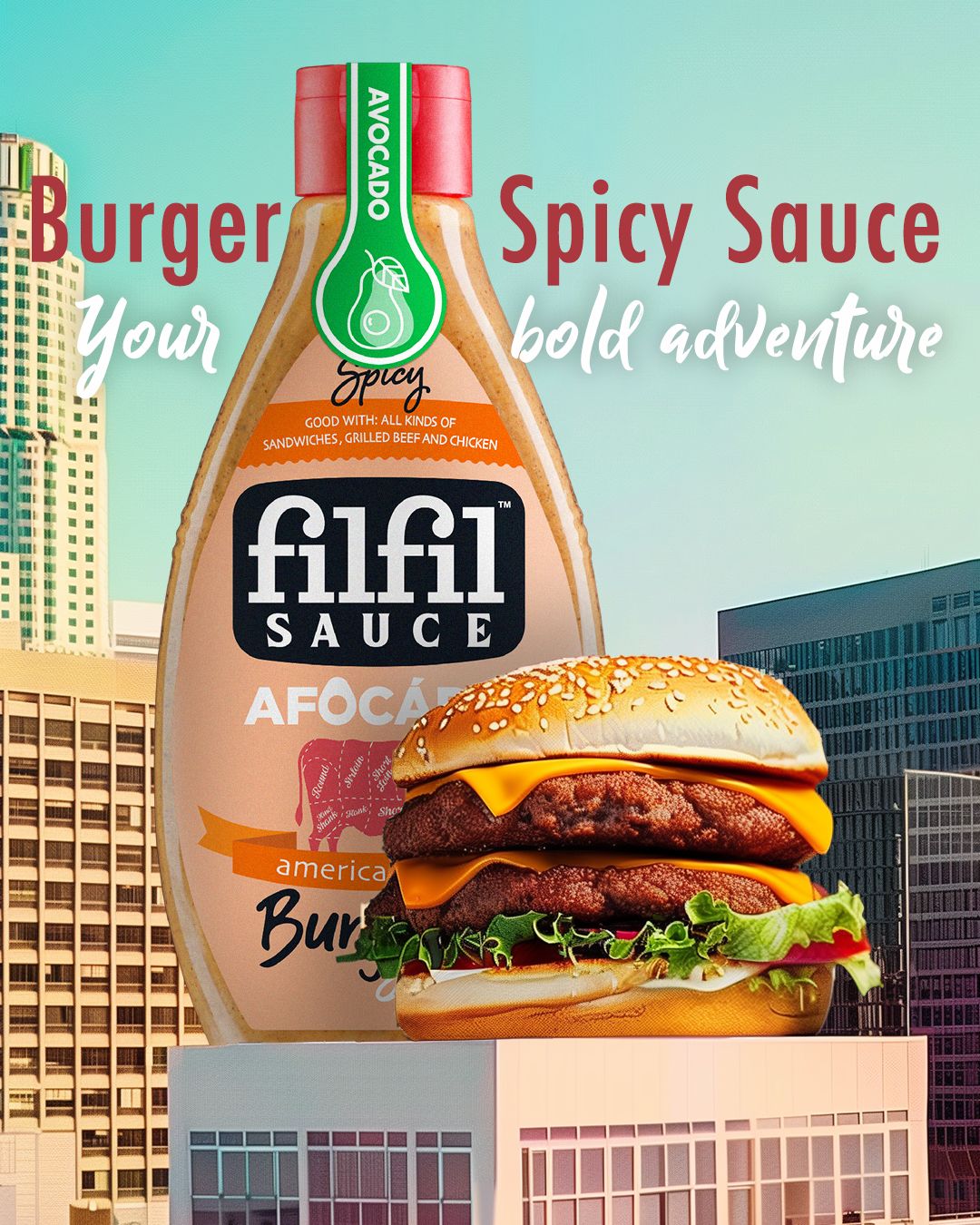 Соус filfil из натурального авокадо Burger Spicy, 325 г