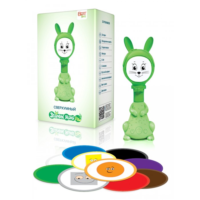 Купить Интерактивная развивающая игрушка для малышей BertToys Умный Зайчик Няня PRO FD110/Зеленый,