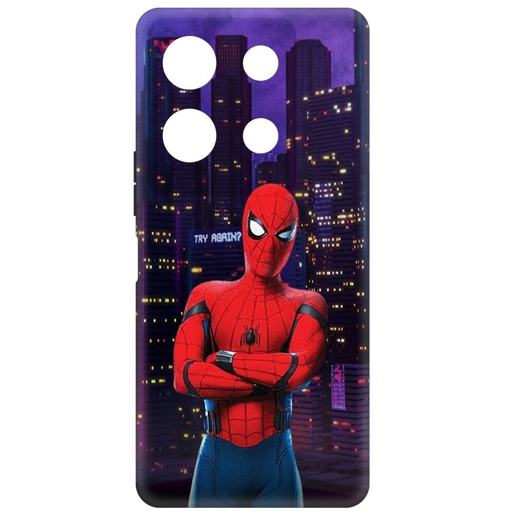 

Чехол-накладка Krutoff Soft Case Человек-Паук. На крыше для INFINIX Note 30 VIP черный