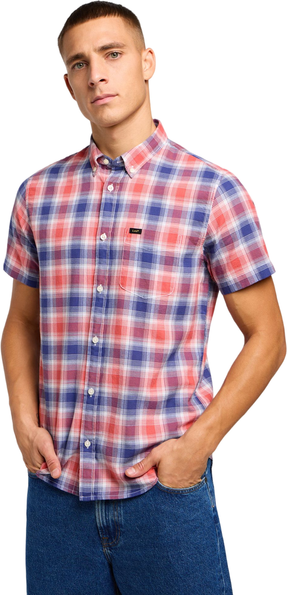 

Рубашка мужская Lee LEE BUTTON DOWN SS разноцветная 3XL, Разноцветный, LEE BUTTON DOWN SS