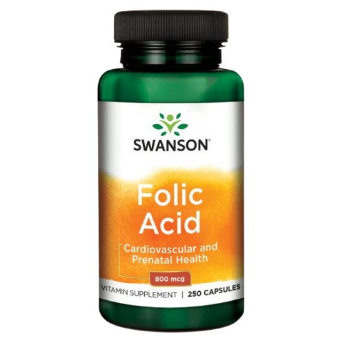 Swanson, Folic Acid 800mcg, 250 капсул