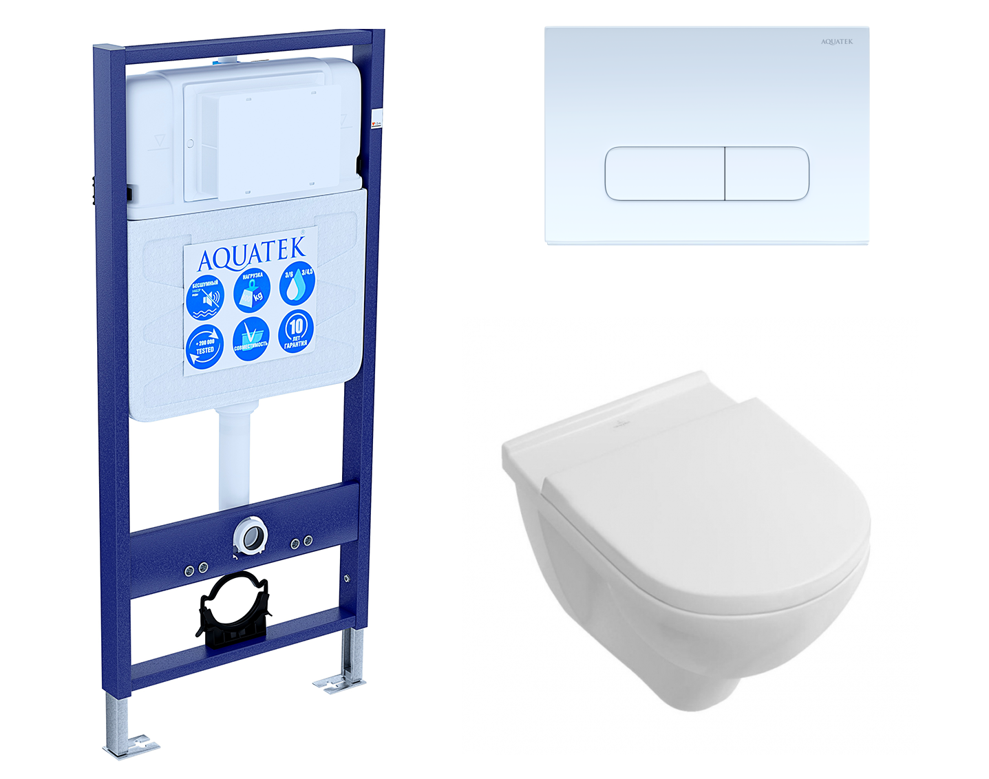 

Комплект: инсталляция Акватек Standart + унитаз O Novo Directflush с кнопкой белой, 548922