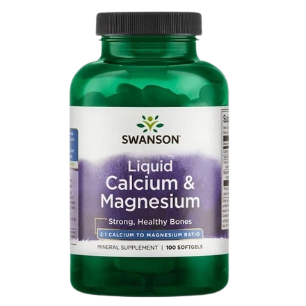 Swanson, Liquid Calcium Magnesium, 100 капсул