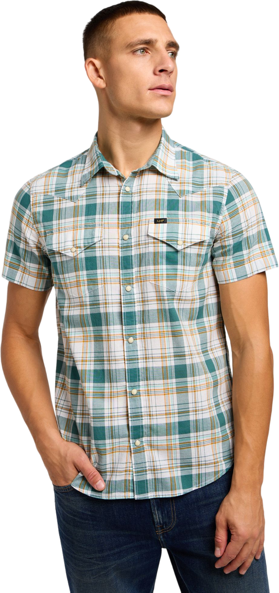 

Рубашка мужская Lee SS WESTERN SHIRT хаки M, SS WESTERN SHIRT